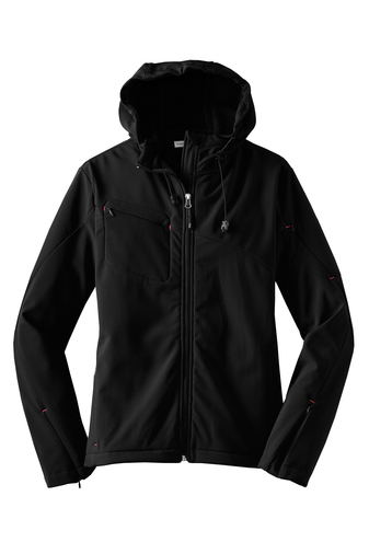 Ladies Textured Hooded Soft Shell Jacket