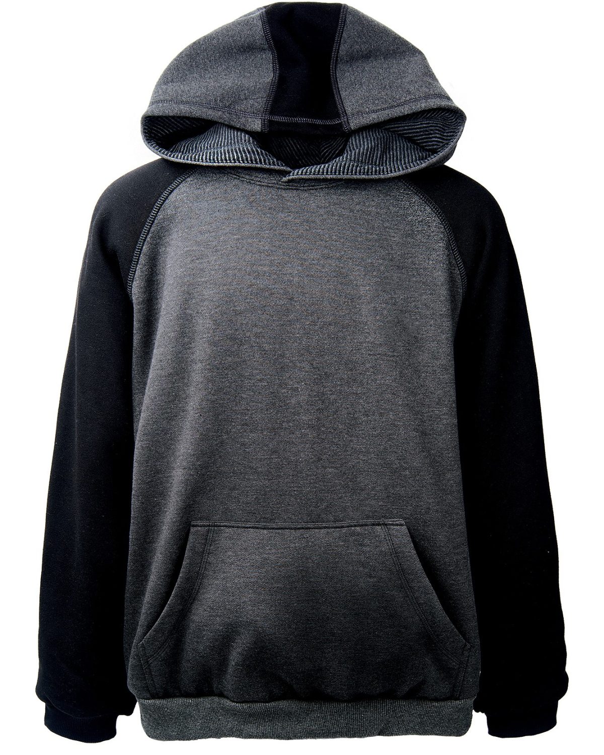 Two-Tone Pullover Hooded Sweatshirt