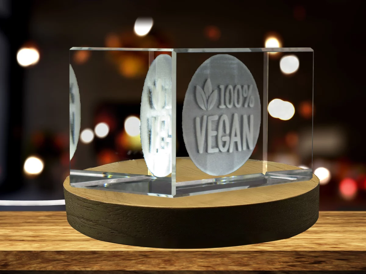 100% Vegan 3D Engraved Crystal