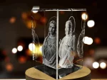 3D Crystal Jesus Figurine Statue with LED Light - Immersive Religious Inspiration