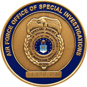 Air Force Office of Special Investigations Challenge Coins