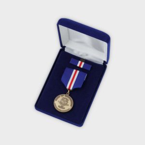 Blue Velvet Drape Medal Box
